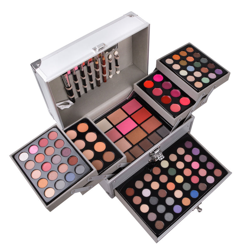 Professional Makeup Set Face Powder aMatte Shimmer Eyeshadow Palette Lipstick Makeup Brushes Highlighter Bronzer Make Up Kit