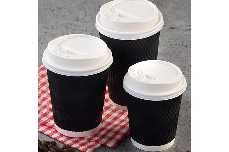 [100 Pack] Disposable Coffee Cups 8oz 12oz 16oz Bulk Paper Triple Wall Take Away