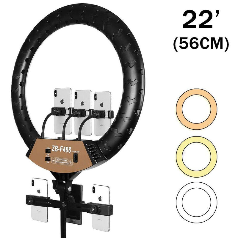 22" Large LED Ring Light with Tripod + Remote | with Carry Bag