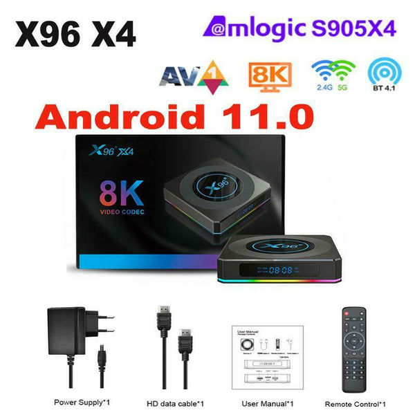 X96 X4 Android 11.0 Smart TV BOX 4GB 32GB Quad Core 2.4G/5G Dual