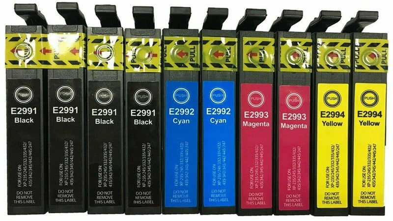 Compatible 10 Pack Epson 29XL Compatible High Yield Ink Cartridges [4BK, 2C, 2M, 2Y]