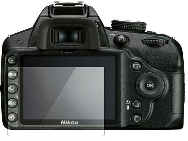 Tempered Glass LCD Screen Protector Guard Nikon D3000 D3100 D3200 D3300 D3400 (TWO Packs)