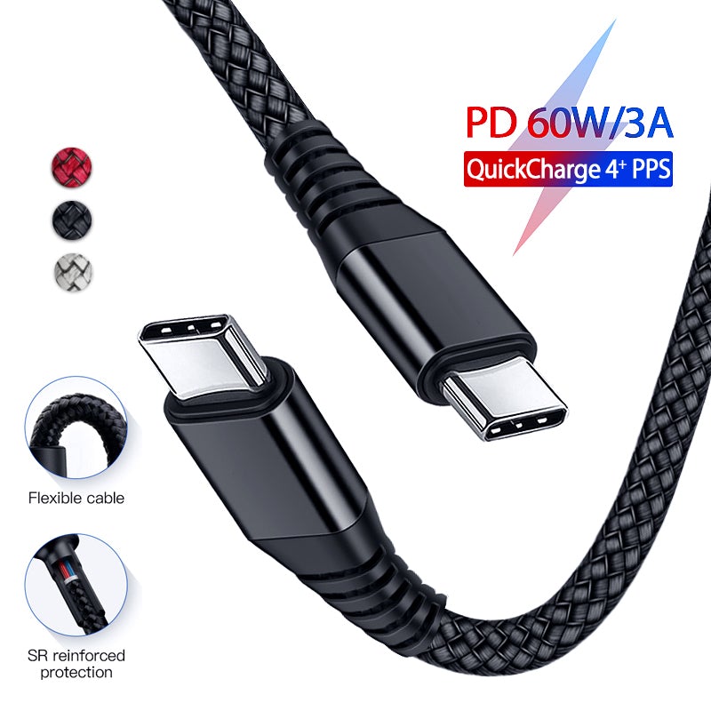 USB Type-C to USB C 3.1 Male to Male Sync PD Charging Cable Type C to Type C Mac