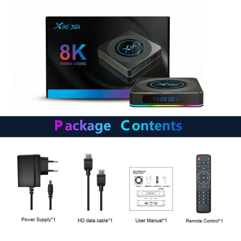 X96 X4 Android 11.0 Smart TV BOX 4GB 32GB Quad Core 2.4G/5G Dual