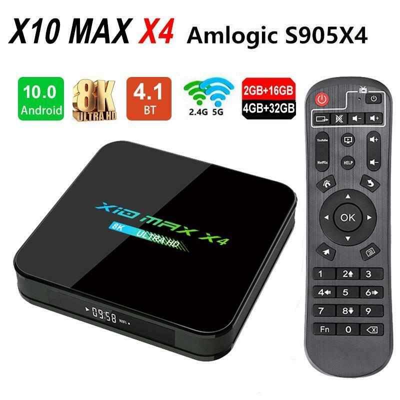 X10 MAX X4 8K Amlogic S905X4 TV Box Android 10.0 Quad Core 2GB/16GB Dual WiFi Bl