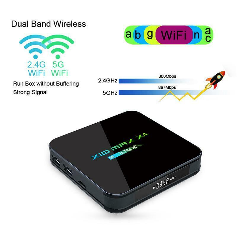 X10 MAX X4 8K Amlogic S905X4 TV Box Android 10.0 Quad Core 2GB/16GB Dual WiFi Bl