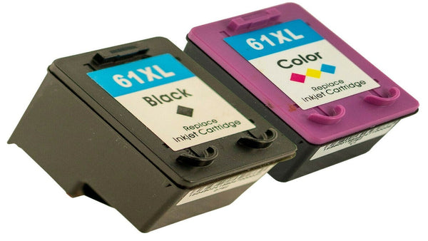 2 Pack HP 61XL Compatible High Yield Inkjet Cartridges [1BK+1Tri]