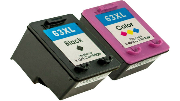 2 Pack HP 63XL Compatible High Yield Inkjet Cartridges [1BK+1TriColor]