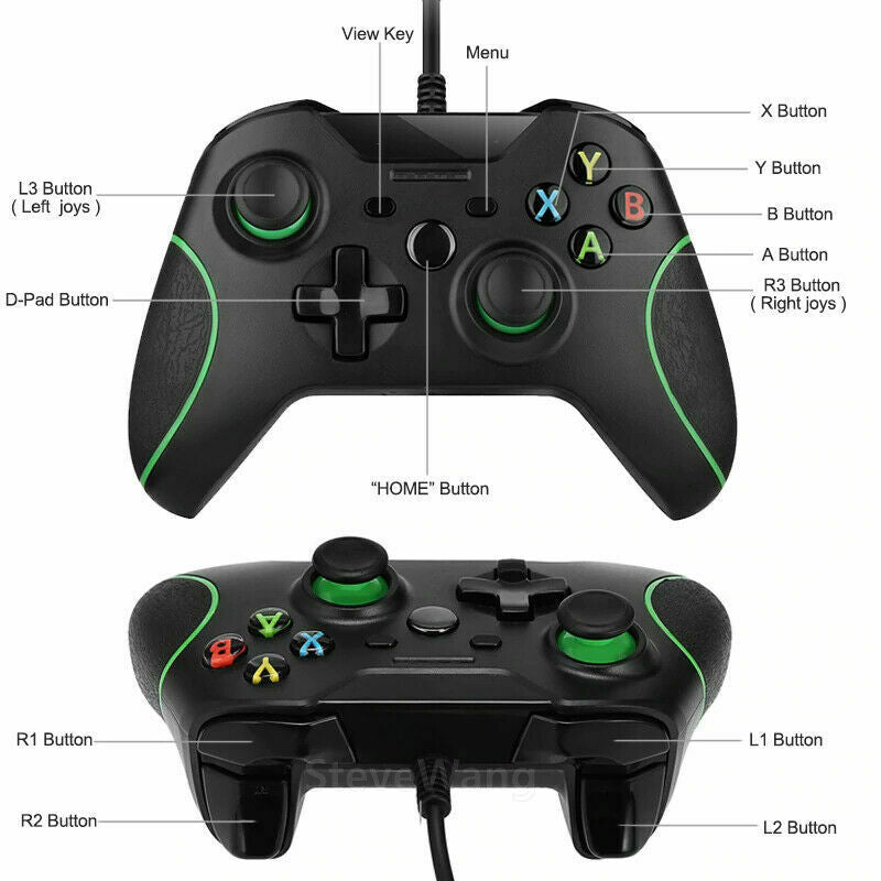 Premium Wired USB Controller Gamepad for Microsoft Xbox One Slim PC Windows