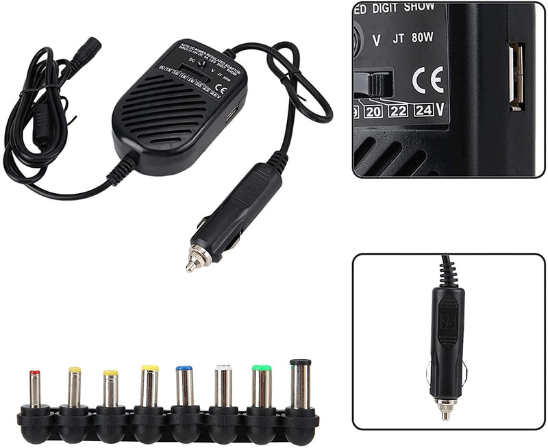 12V 80W Car Laptop Charger Travel Adapter Dell Hp Toshiba Sony Acer Universal