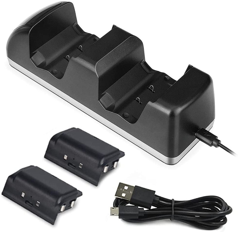 Dual Dock Charger Charging Station + 2 Rechargeable Battery for Xbox One/S/X Controller