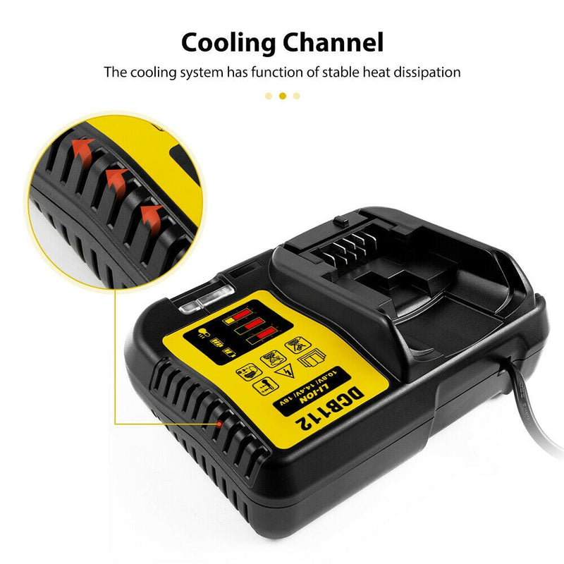 10.8-18V Li-ion Battery Charger for Dewalt DCB105 DCB200 DCB120 DCB115 DCB112