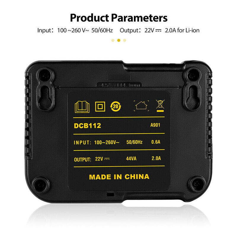 10.8-18V Li-ion Battery Charger for Dewalt DCB105 DCB200 DCB120 DCB115 DCB112