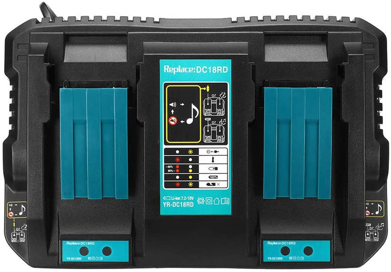 Makita DC18RD Dual Port 14.4V-18V Rapid Fast Battery Charger for BL1850 BL1860