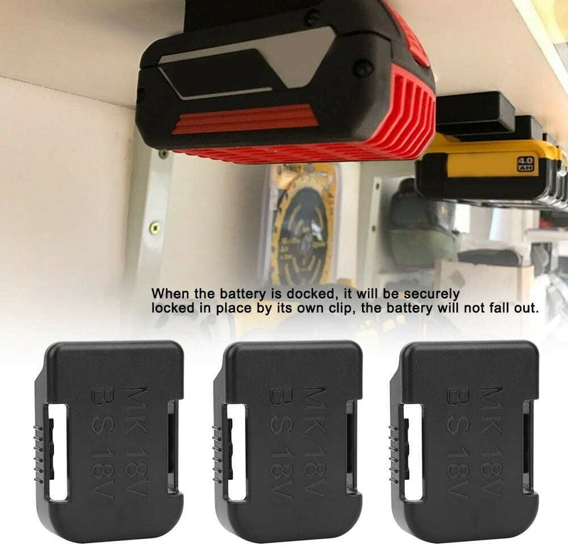 10PCS Battery Holder Shelf Stand Rack Storage Mount Slots For 18V Makita Bosch.