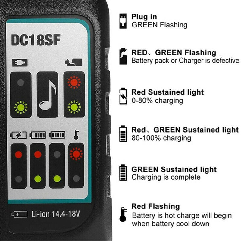 DC18SF suitable for Makita four charger DC18RCRDF18V lithium battery power