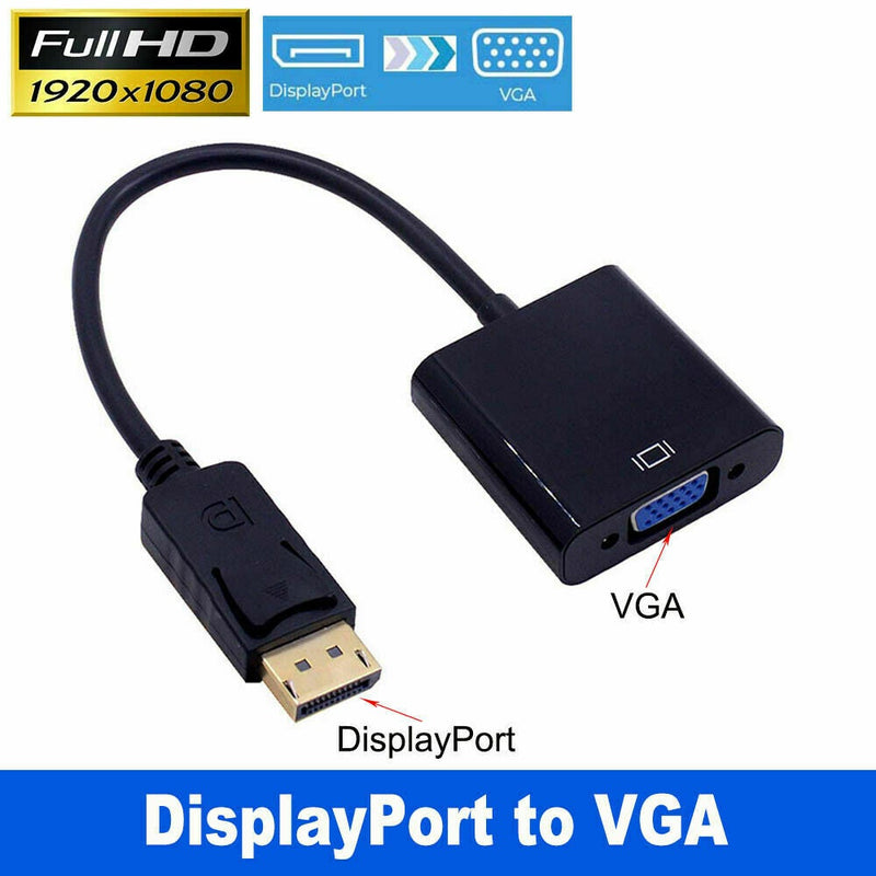 Displayport Display Port DP Male to VGA Female Video Converter Adapter Cable PC