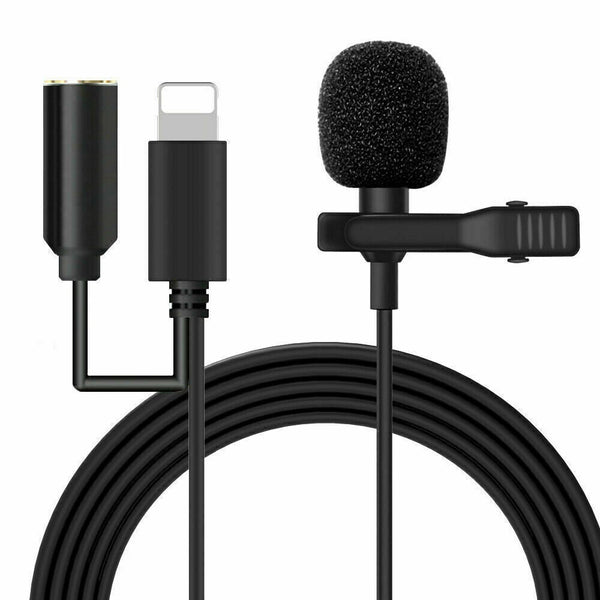 Lapel Lavalier Microphone For iPhone 12 XS XR 11 Pro Youtube Video Recording Mic