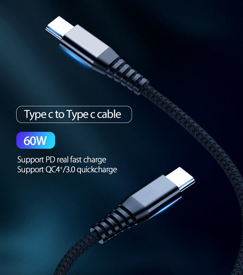 USB Type-C to USB C 3.1 Male to Male Sync PD Charging Cable Type C to Type C Mac