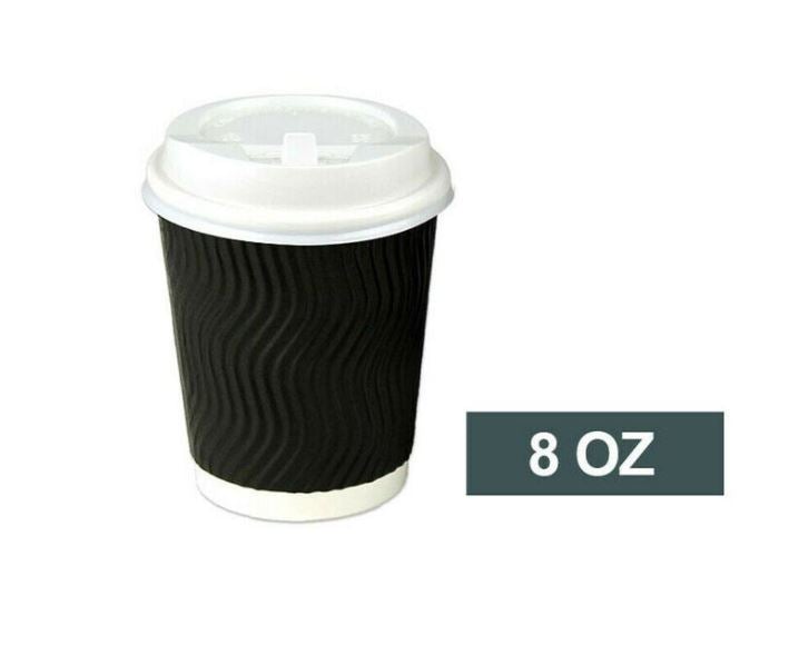 8oz (Small) 200pcs Disposable Coffee Cups Bulk Takeaway Paper Triple Wall Take Away