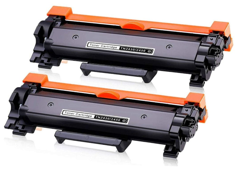 2x Toner TN2450 CHIPPED for Brother HL-L2350DW HL-L2375DW HL-L2395DW