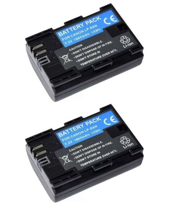 [2 Pack] LP-E6 Battery For Canon EOS 80D 70D 7D 6D | Upgraded Capacity | Compatible with LP-E6N