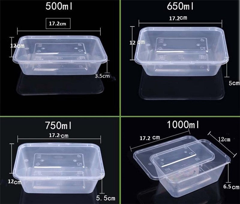 750ml (Large) | 600 Pack Food Containers Takeaway Storage Box