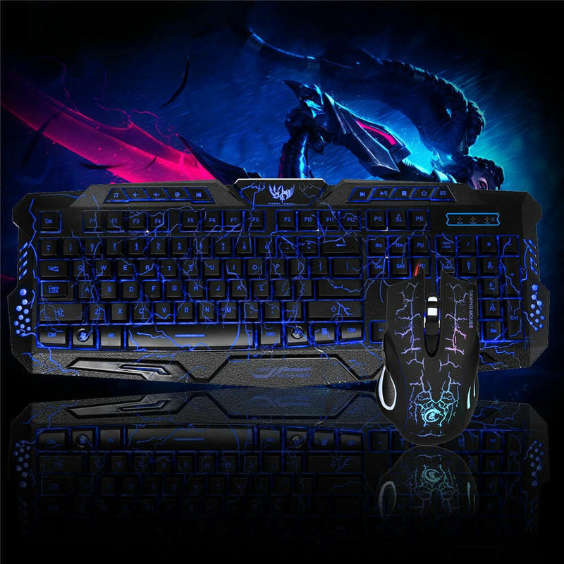 LED Gaming Keyboard and Mouse Combo Set USB Ergonomic for PC Laptop PS4 Xbox AU