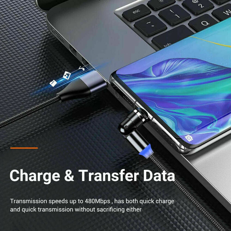 360° Fast Charge USB-C Magnetic Cable Data Charger For Samsung Fold 3 S21 Pixel 5