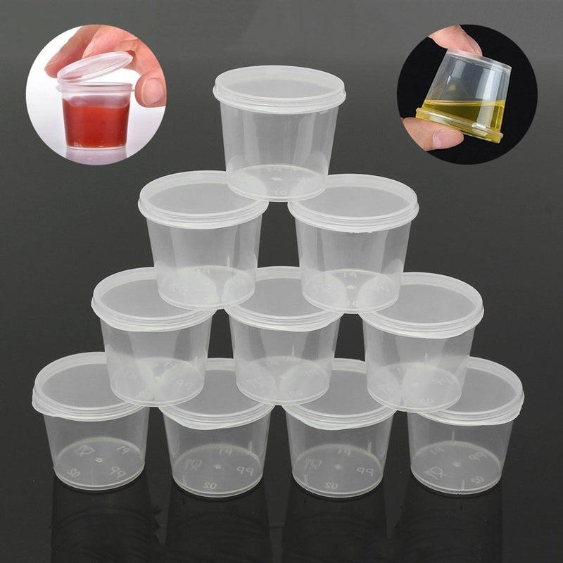 25ml | 50x Take Away Containers Takeaway Food Plastic Lids Bulk