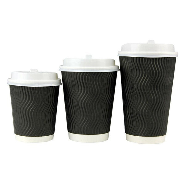 8oz (Small) 500pcs Disposable Coffee Cups Bulk Takeaway Paper Triple Wall Take Away