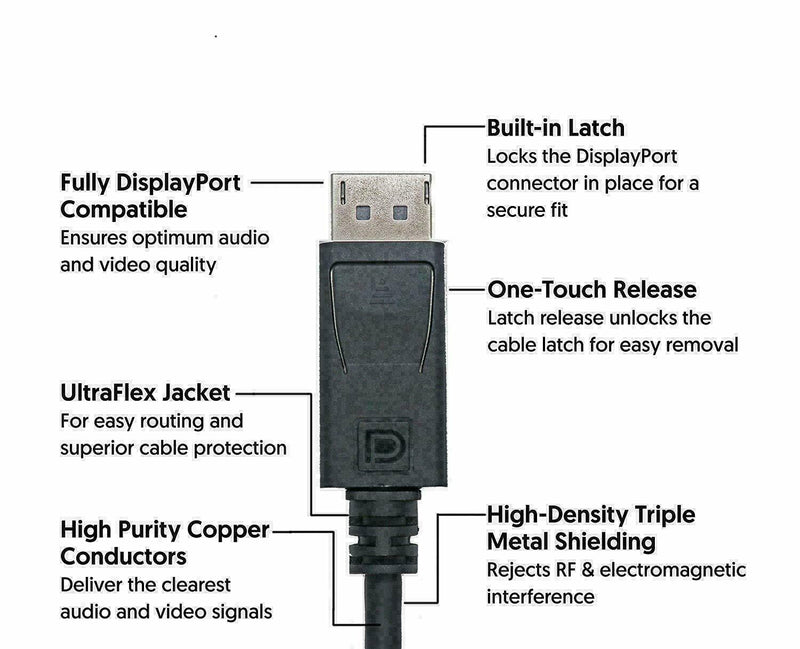 Mini DisplayPort DP to Display Port DP 6FT 1.8M Cable For MacBook Pro Air Mac