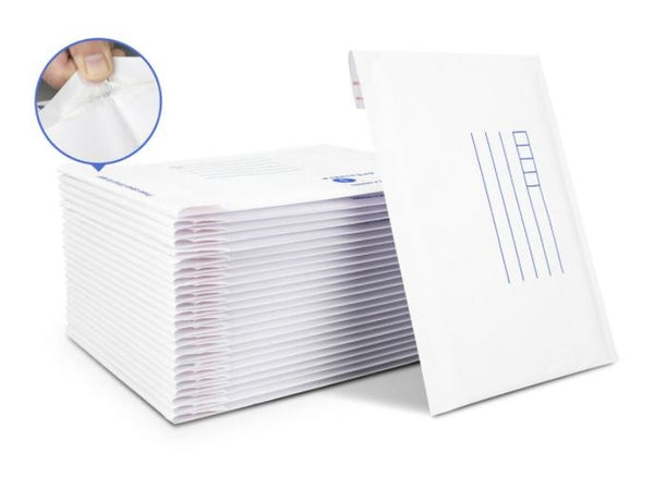 500 Pieces | Bubble Mailer 01 Plain White 140 mm x 210 mm Padded Bag Envelope