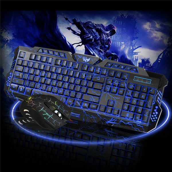 LED Gaming Keyboard and Mouse Combo Set USB Ergonomic for PC Laptop PS4 Xbox AU