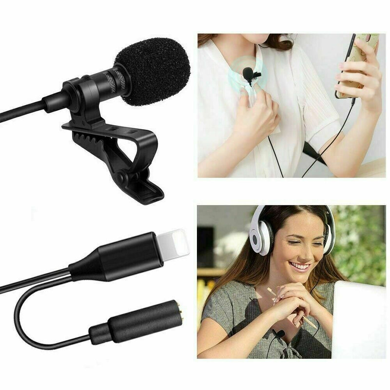 Lapel Lavalier Microphone For iPhone 12 XS XR 11 Pro Youtube Video Recording Mic