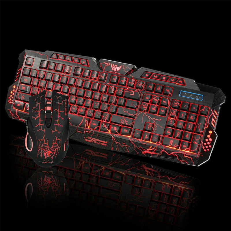 LED Gaming Keyboard and Mouse Combo Set USB Ergonomic for PC Laptop PS4 Xbox AU