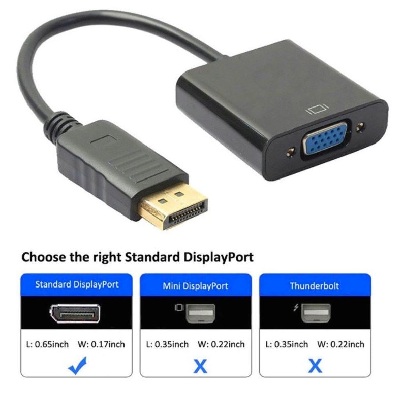 Displayport Display Port DP Male to VGA Female Video Converter Adapter Cable PC