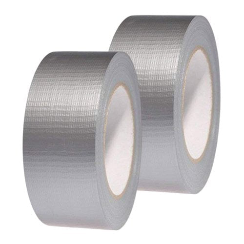 2 Pack | Cloth Duct Tape Gaffer Craft Self Adhesive Repair Silver 48mm Waterproof