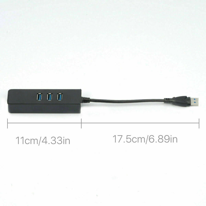 USB 3.1 to HUB 3 Port & RJ45 Gigabit Ethernet Adapter 3.0 USB-C PC MAC