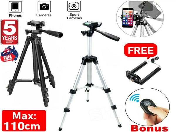 Professional Camera Tripod Stand Mount Phone Holder For iPhone / Samsung / DSLR / Phones