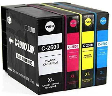 4 Pack PGI-2600XL PGI2600XL Ink Cartridges for Canon Maxify MB5060 MB5160 MB5360 MB5460 IB4060 (1BK1C1M1Y)