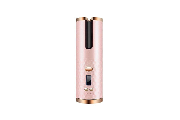 Pink Cordless Automatic Hair Curler