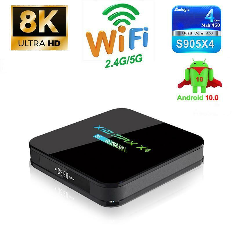 X10 MAX X4 8K Amlogic S905X4 TV Box Android 10.0 Quad Core 2GB/16GB Dual WiFi Bl