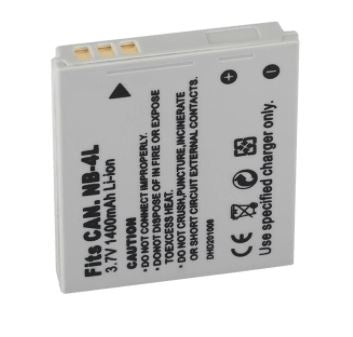 Replacement Battery NB-4L for Canon IXUS 305560657075 SD300 1400mAh