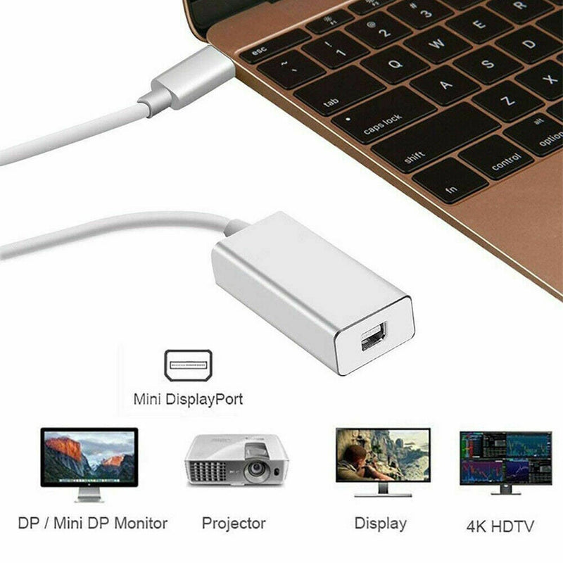 USB 3.1 Type-C to Mini DP Display Port Cable 4K Adapter Converter Notebook Mac