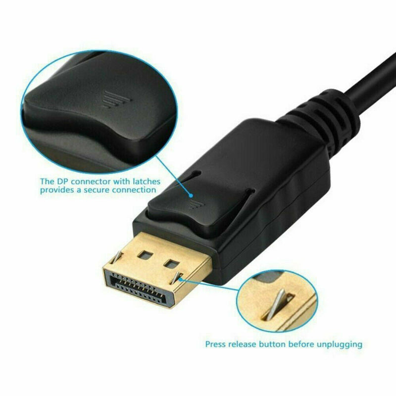 3 in 1 DisplayPort DP to HDMI DVI VGA Audio USB Adapter Converter Cable with 4K