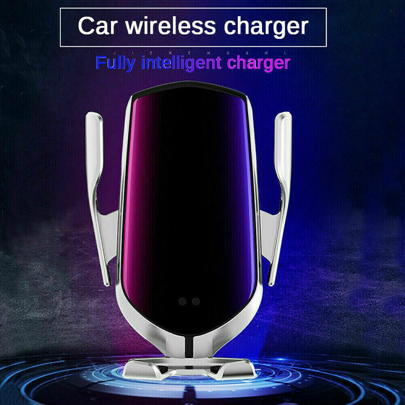 Qi Wireless Charger Car Mount Phone Holder Rack Automatic Clamping Smart Sensor