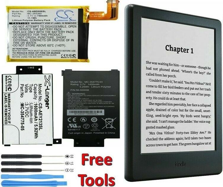 OEM Battery For Amazon Kindle 2 3 4 5 DX DXG Paperwhite 1 2 3 eReader + Tools