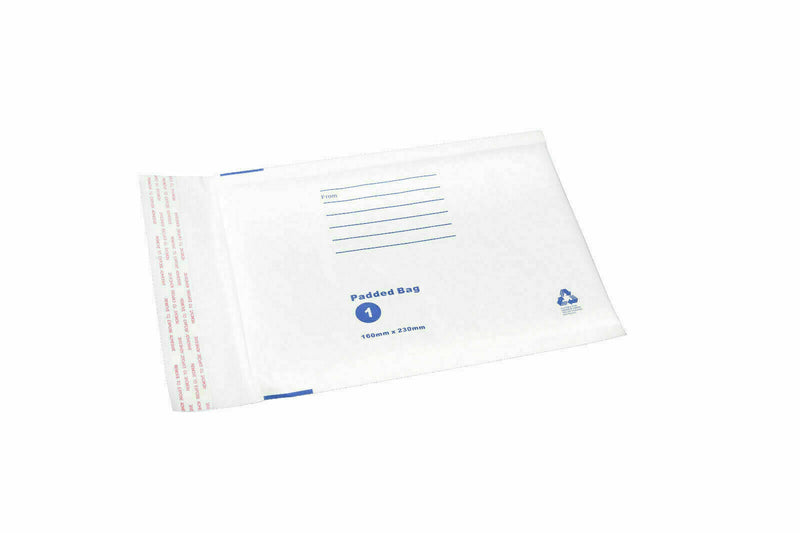 200x Bubble Mailer 140x210mm Padded Envelope White Kraft Paper Plain Bag