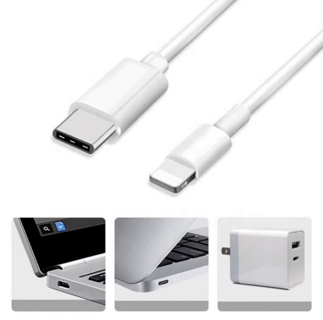 Type C Male to iPhone USB 3.1 8 Pin Data Charging Cable for Macbook iPhone 11 12 X